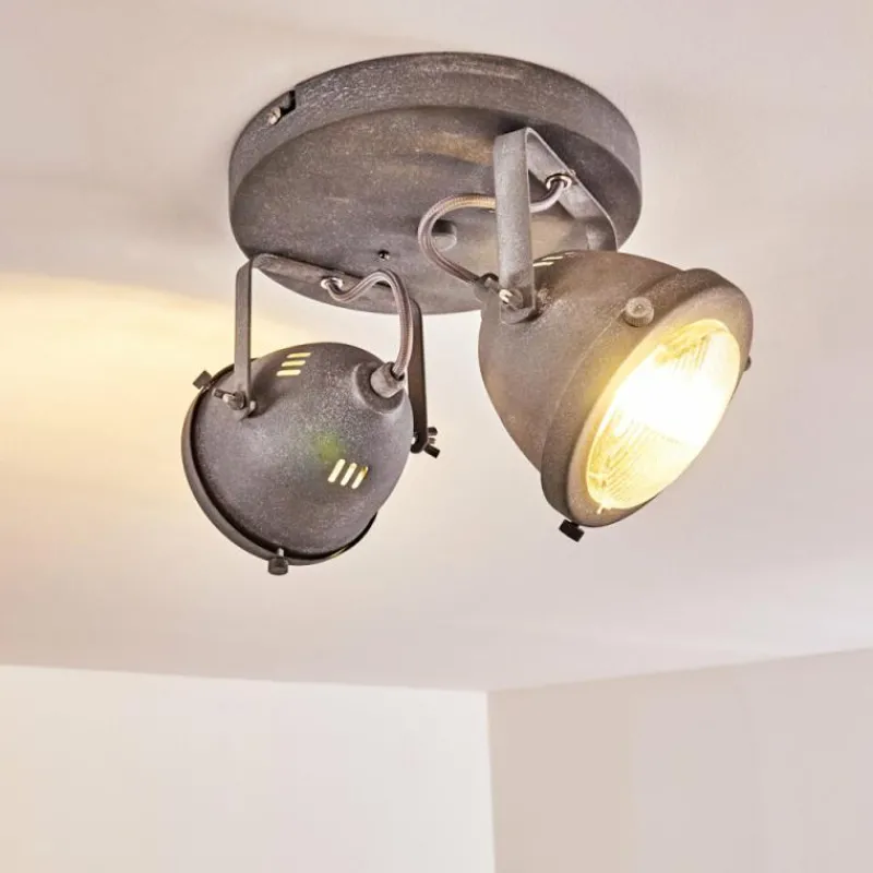 Luminaires Rustiques-hofstein Plafonnier Glostrup LED Gris, 2 lumières