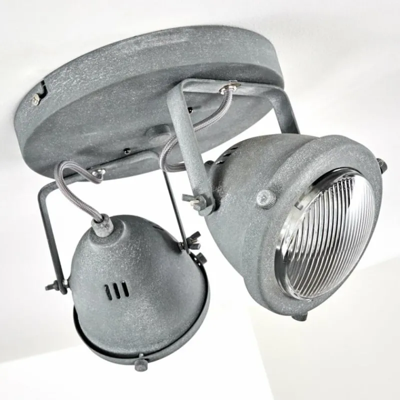 Luminaires Rustiques-hofstein Plafonnier Glostrup LED Gris, 2 lumières