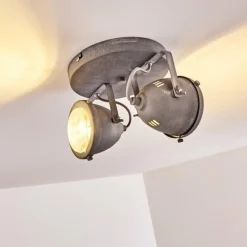 Luminaires Rustiques-hofstein Plafonnier Glostrup LED Gris, 2 lumières