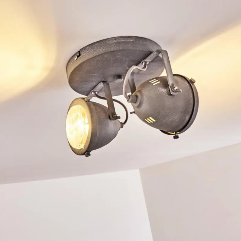 Luminaires Rustiques-hofstein Plafonnier Glostrup LED Gris, 2 lumières