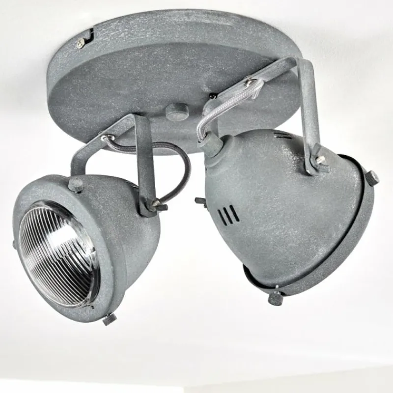 Luminaires Rustiques-hofstein Plafonnier Glostrup LED Gris, 2 lumières