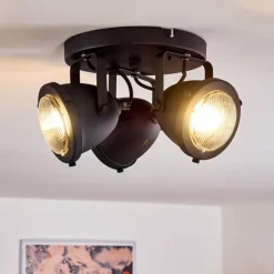 hofstein Plafonnier Glostrup LED Noir, 3 lumières