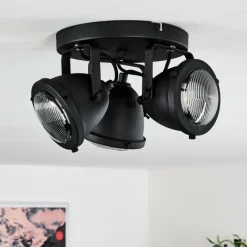 hofstein Plafonnier Glostrup LED Noir, 3 lumières