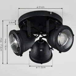 hofstein Plafonnier Glostrup LED Noir, 3 lumières