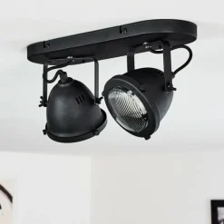 hofstein Plafonnier Glostrup Noir, 2 lumières