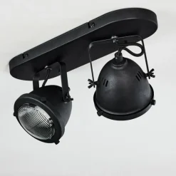 hofstein Plafonnier Glostrup Noir, 2 lumières