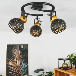 Lampes Dorées-hofstein Plafonnier Gomsrud Noir, 3 lumières