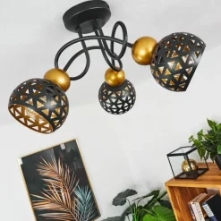 Lampes Dorées-hofstein Plafonnier Gomsrud Noir, 3 lumières