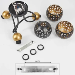 Lampes Dorées-hofstein Plafonnier Gomsrud Noir, 3 lumières