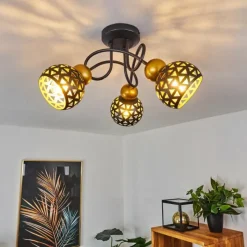 Lampes Dorées-hofstein Plafonnier Gomsrud Noir, 3 lumières