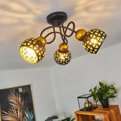 Lampes Dorées-hofstein Plafonnier Gomsrud Noir, 3 lumières