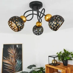 Lampes Dorées-hofstein Plafonnier Gomsrud Noir, 3 lumières