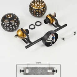 Lampes Dorées-hofstein Plafonnier Gomsrud Noir, 2 lumières