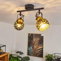 Lampes Dorées-hofstein Plafonnier Gomsrud Noir, 2 lumières