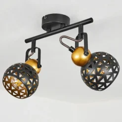 Lampes Dorées-hofstein Plafonnier Gomsrud Noir, 2 lumières