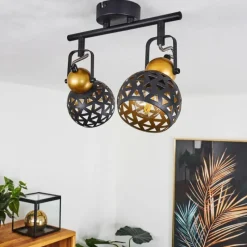 Lampes Dorées-hofstein Plafonnier Gomsrud Noir, 2 lumières