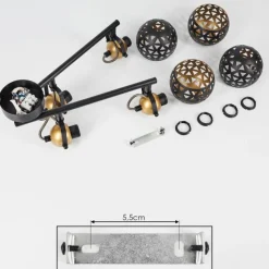 Lampes Dorées-hofstein Plafonnier Gomsrud Noir, 4 lumières