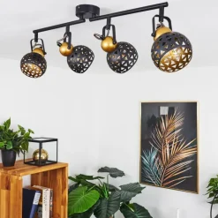 Lampes Dorées-hofstein Plafonnier Gomsrud Noir, 4 lumières