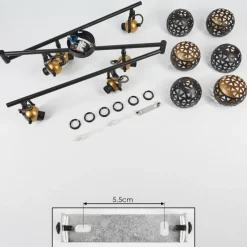 Lampes Dorées-hofstein Plafonnier Gomsrud Noir, 6 lumières