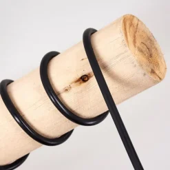 Lampes Vintages & Rétros-hofstein Plafonnier Gondo Bois clair, Noir, 4 lumières