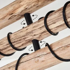 Lampes Vintages & Rétros-hofstein Plafonnier Gondo Bois clair, Noir, 6 lumières