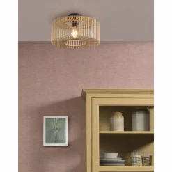 Style Boho-Chic-Good & Mojo Plafonnier BROMO Noir, 1 lumière