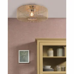 Style Boho-Chic-Good & Mojo Plafonnier BROMO Noir, 1 lumière