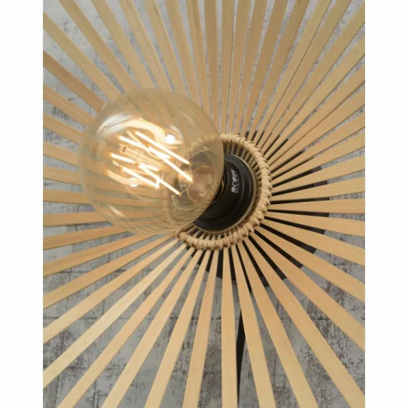 Style Boho-Chic-Good & Mojo Plafonnier BROMO Noir, 1 lumière