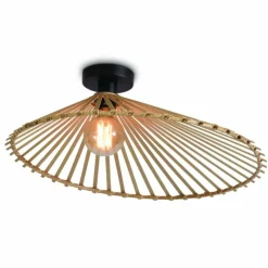 Style Boho-Chic-Good & Mojo Plafonnier BROMO Noir, 1 lumière