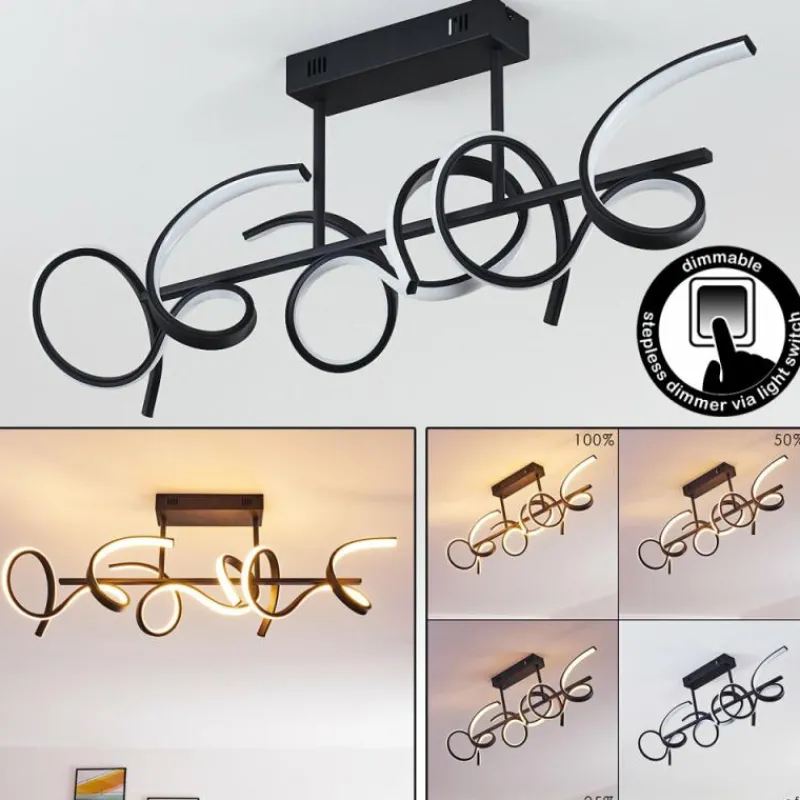 hofstein Plafonnier Gora LED Noir, 3 lumières