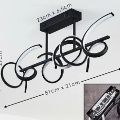 hofstein Plafonnier Gora LED Noir, 3 lumières