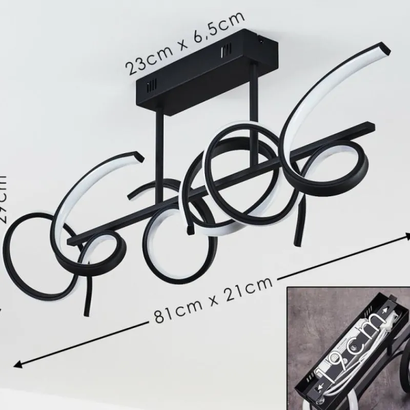 hofstein Plafonnier Gora LED Noir, 3 lumières