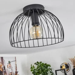 Lampes Industrielles-hofstein Plafonnier Gourel Noir, 1 lumière