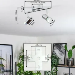 hofstein Plafonnier Grafberg Chrome, 2 lumières