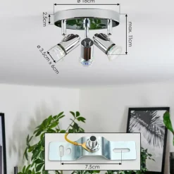 hofstein Plafonnier Grafberg Chrome, 3 lumières