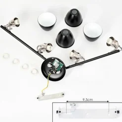 hofstein Plafonnier Gralingen Nickel mat, Noir, 4 lumières