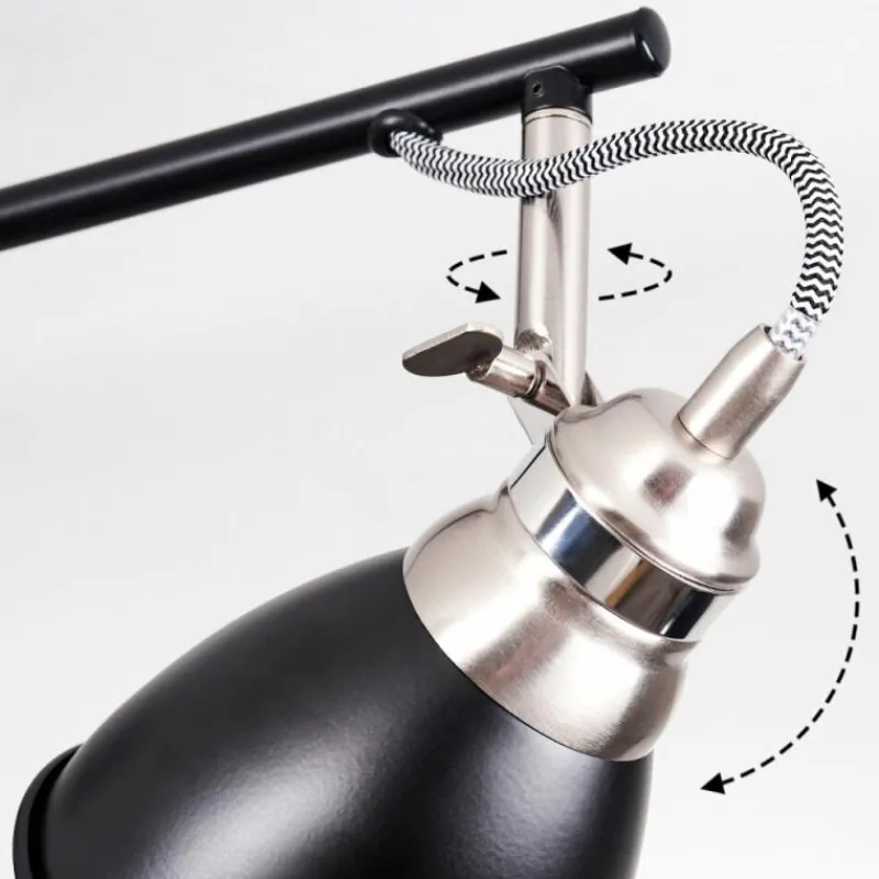 hofstein Plafonnier Gralingen Nickel mat, Noir, 4 lumières