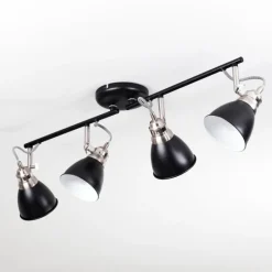 hofstein Plafonnier Gralingen Nickel mat, Noir, 4 lumières