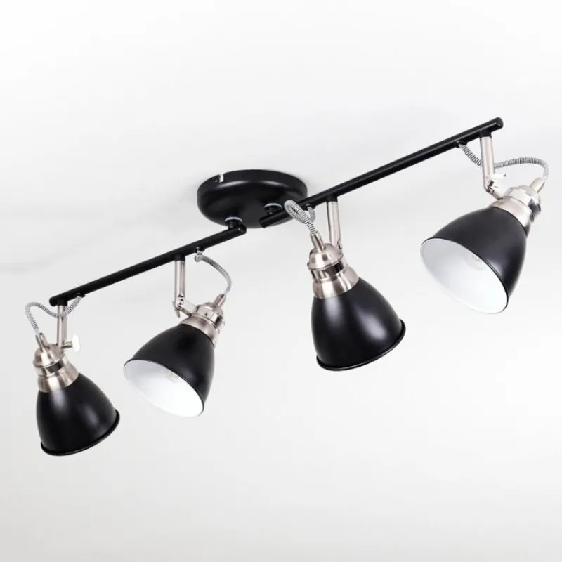 hofstein Plafonnier Gralingen Nickel mat, Noir, 4 lumières