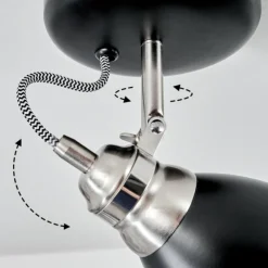 Lampes Industrielles-hofstein Plafonnier Gralingen Nickel mat, Noir, Blanc, 1 lumière