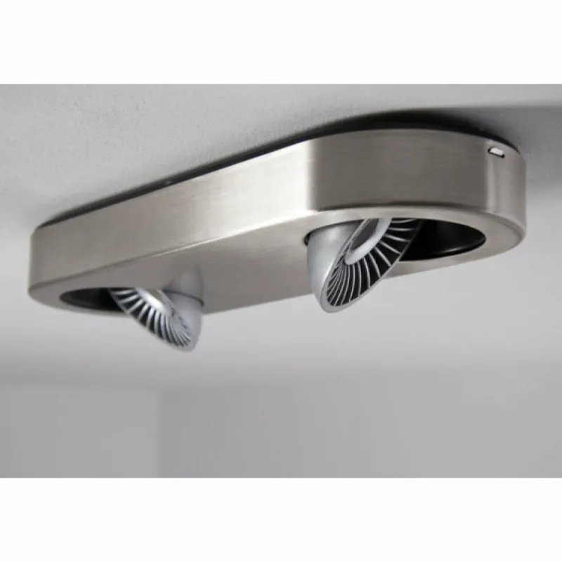 hofstein Plafonnier Granada LED Nickel mat, 2 lumières