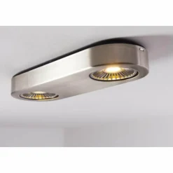 hofstein Plafonnier Granada LED Nickel mat, 2 lumières