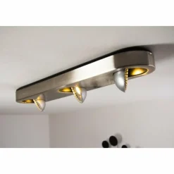 hofstein Plafonnier Granada LED Nickel mat, 3 lumières