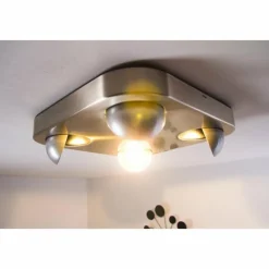 hofstein Plafonnier Granada LED Nickel mat, 4 lumières