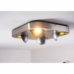 hofstein Plafonnier Granada LED Nickel mat, 4 lumières