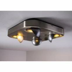 hofstein Plafonnier Granada LED Nickel mat, 4 lumières