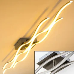 hofstein Plafonnier Grant LED Acier inoxydable, 3 lumières