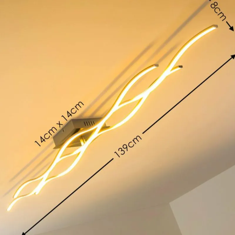 hofstein Plafonnier Grant LED Acier inoxydable, 3 lumières