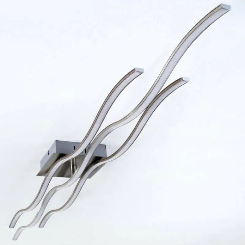 hofstein Plafonnier Grant LED Acier inoxydable, 3 lumières