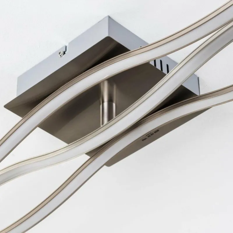 hofstein Plafonnier Grant LED Acier inoxydable, 3 lumières